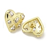 Heart Rack Plating Brass Micro Pave Cubic Zirconia Earrings for Women EJEW-E312-11G-2