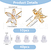 DICOSMETIC 10Pcs Brass Cubic Zirconia Ear Stud Findings KK-DC0004-33-2