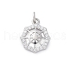 925 Sterling Silver Micro Pave Clear Cubic Zirconia Charms STER-S010-03D-P-1