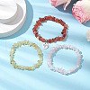 3Pcs 3 Styles Natural Rose Quartz & Citrine & Red Agate Chips Stretch Bracelets Sets BJEW-JB11076-03-2