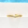 Brass Micro Pave Clear Cubic Zirconia Cuff Rings for Women RJEW-H247-07G-3