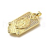 Brass Micro Pave Cubic Zirconia Pendants KK-Q066-17B-G-2
