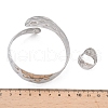 Snake Shape Hammered Iron Cuff Bangle & Ring SJEW-G085-01P-5