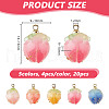 GOMAKERER 20Pcs 5 Colors Handmade Flower Charms KY-GO0001-01-2