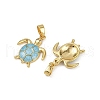 Brass Micro Pave Cubic Zirconia Pendants KK-C093-09G-02-2
