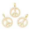 Rack Plating Brass Micro Pave Cubic Zirconia Pendants KK-A185-32G-1