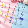 Acrylic & ABS Plastic Imitation Pearl & Tibetan Style Alloy Charms Mobile Straps HJEW-JM03112-1