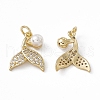 Rack Plating Brass Cubic Zirconia Pendants KK-M236-14G-1