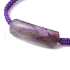 Adjustable Tube Natural Gemstone Braided Bracelets for Women BJEW-JB11006-02-3
