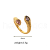 Stainless Steel Pave Cubic Zirconia Adjustable Cuff Open Rings for Women CZ9102-3