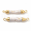 Baroque Natural Keshi Pearl Connector Charms PEAR-P004-31KCG-2