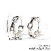 Fashionable Brass Cubic Zirconia Ring Hoop Earrings DR3389-9-1