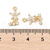 Brass Micro Pave Clear Cubic Zirconia Pendants KK-R219-13G-3