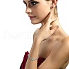 Flat Round Alloy Rhinestone Link Bracelets WGFE8E3-01-2