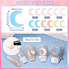  120Pcs 6 Colors Resin 3D Moon Cabochons MRMJ-TA0001-31-4