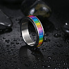 Rainbow Color Pride Flag Enamel Rectangle Rotating Ring RABO-PW0001-038C-4