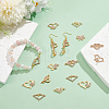 Unicraftale 36Pcs 9 Styles Alloy Rhinestone Links/Connectors FIND-UN0016-38-2