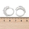 Brass Clear Cubic Zirconia Hoop Earrings EJEW-Q016-14P-2