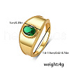 Brass Pave Green Cubic Zirconia Finger Rings JX3292-3