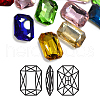 Faceted Rectangle K9 Glass Pointed Back Rhinestone Cabochons RGLA-A017-10x14mm-SM-1