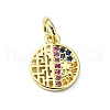 Brass Micro Pave Colorful Cubic Zirconia Pendants KK-H475-18G-03-1
