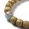 Moon and Star Bodhi & Synthetic Shoushan Stone Beaded Stretch Bracelets BJEW-B080-11-2