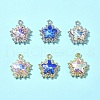 6Pcs 6 Colors Rack Plating Alloy with Rhinestone Pendants FIND-FS0002-54-8