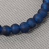 Stretchy Frosted Glass Beads Charm Bracelets BJEW-JB01770-04-3