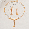 Iron Round Beaded Tassel Necklaces & Earrings Sets for Women's Parties YL3533-2
