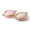 Resin Imitation Opal Connector Charms RESI-WH0021-55F-2