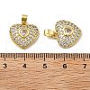 Heart Brass Micro Pave Cubic Zirconia Pendants KK-M325-16A-G-3