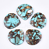 Assembled Natural Bronzite and Synthetic Turquoise Pendants G-S329-046-1