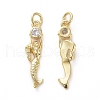 Brass Micro Pave Cubic Zirconia Pendants ZIRC-G155-02G-2