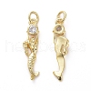 Brass Micro Pave Cubic Zirconia Pendants ZIRC-G155-02G-2