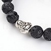 Buddha Head Natural Lava Rock Beaded Stretch Bracelets BJEW-JB02230-3