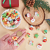 SUNNYCLUE 64Pcs 16 Styles Christmas Tree/Snowman/Bag/Socking/Santa Claus/Deer/Candy Cane/Fireplace Opaque Resin Decoden Cabochons RESI-SC0005-74-3