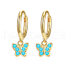 Elegant S925 Sterling Silver Butterfly Hoop Earrings BR6455-9-1