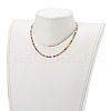 Round Transparent Frosted Glass Seed Beaded Necklaces NJEW-JN03362-05-5