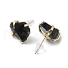 Raw Rough Natural Obsidian Stud Earrings EJEW-R148-01LG-03-3