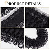 5 Yards 3-Layer Pleated Polyester Chiffon Lace Trim OCOR-WH0082-01B-6