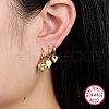 3 Pcs 3 Style Cubic Zirconia Heart Dangle Hoop Earrings for Women EJEW-F317-08G-3