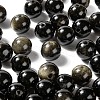 100Pcs 8mm Natural Golden Sheen Obsidian Round Beads DIY-LS0002-42-4