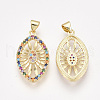 Brass Micro Pave Cubic Zirconia Pendants ZIRC-S061-114-2