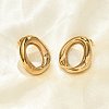 304 Stainless Steel Oval Stud Earrings EJEW-M073-06G-5