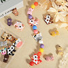 CHGCRAFT 18Pcs 18 Styles Cow/Cattle Food Grade Silicone Focal Beads SIL-CA0002-86-5