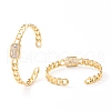 Brass Micro Pave Cubic Zirconia Cuff Bangles BJEW-Z001-01C-2