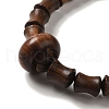Black Rosewood Bamboo Joint Beaded Stretch Bracelet BJEW-B080-13B-3
