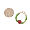5Pcs 5 Colors Natural Carnelian(Dyd & Heated) and Dyed Synthetic Turquoise Pendants PALLOY-JF03191-2