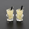 Imitation Bubble Tea/Boba Milk Tea Opaque Resin Pendants RESI-T052-03-4