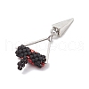 Cylinder Seed Beaded Eye Pendants PALLOY-MZ00650-04-4